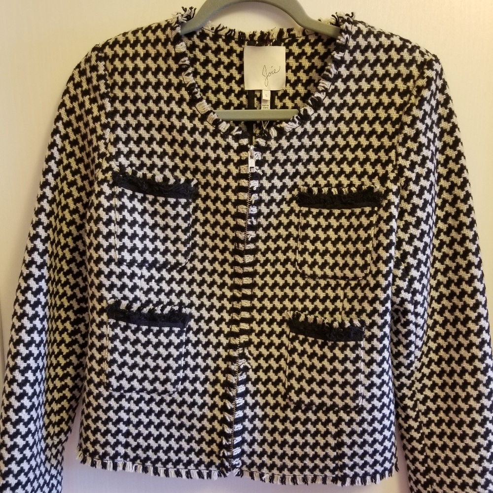 Joie Awel Houndstooth Twill Blazer